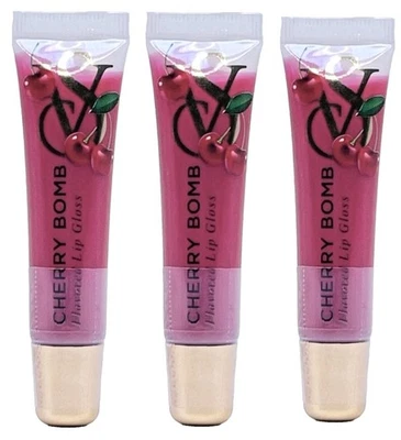 3 NUEVO Sellado Victoria's Secret Sellado Sabor Brillo Labial Cereza Bomba Nuevo Foto 1 de 2