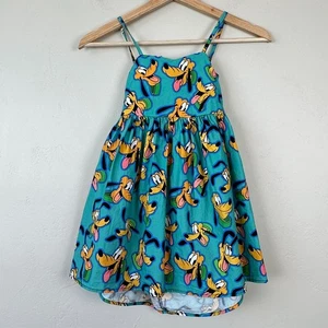 Wild Rich Kids Dress Girls 6 Disney Pluto All Over Print Tie Back Sundress - Picture 1 of 7