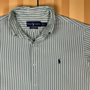 Ralph Lauren Classic Fit Men’s Large Stripe Long Sleeve Button Down Shirt Preppy - Picture 1 of 8