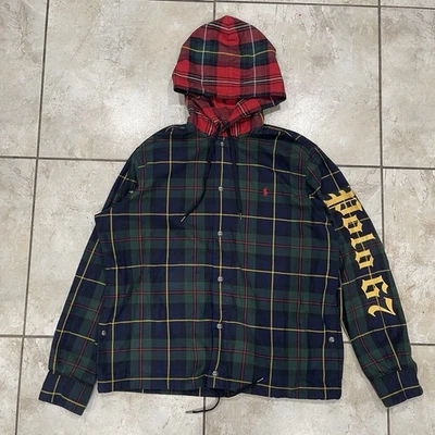 Men’s Polo Ralph Lauren Plaid hooded Button jacket Size XL Great Condition - Image 1 of 4