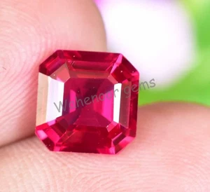 3,65 ct natürlicher Mogok rosa-roter Rubin Asscher-Schliff selten atemberaubender Edelstein ZERTIFIZIERT - Bild 1 von 5