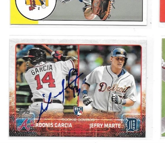 2015 Topps Update ADONIS GARCIA RC AUTO Signed IP COA Braves Cuba Tough - Image 1 of 1