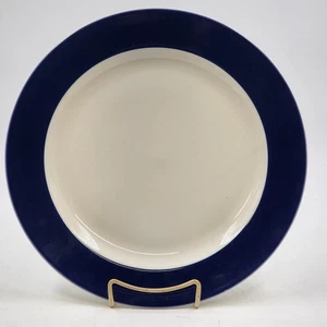 Homer Laughlin Best Charger Plate 12" White Cobalt Blue Edge Ritz Carlton Hotel - Picture 1 of 7