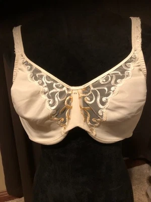 Lilyette Minimizer 女式文胸 42C 奶油最小化钢圈带蕾丝细节 — 第 1/4 张图片