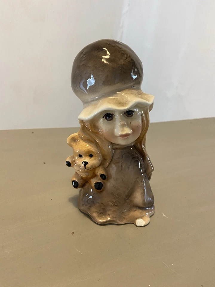 Little Girl With Teddy Bear By Kingston Pottery Hull  - Image 1 of 4