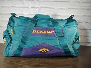 Vintage Dunlop Sport Fitness Seesack türkis & lila Reißverschluss mit Nasstasche Retro - Bild 1 von 10