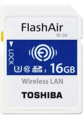Scheda di memoria wireless TOSHIBA FlashAir W-04 16GB Latest Firmware Upgraded  - Image 1 of 2