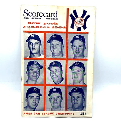 Vintage Scorecard Program New York Yankees vs Loose Cover Mantle - Image 1 of 3