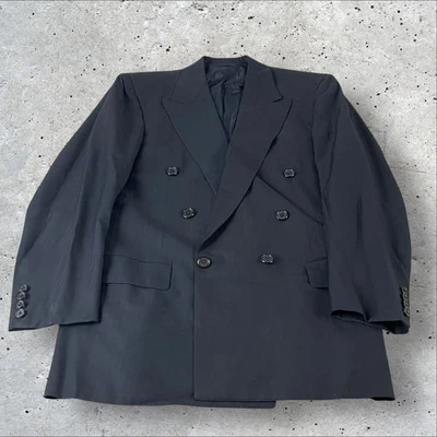 Oxxford Clothes Blazer Men's 40/41 Double Breasted Navy Blue Super Worsted Wool - Image 1 of 4