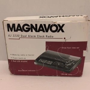 Vintage Magnavox AJ 3230 AM/FM Dual Alarm Clock Radio, Manual & Box - Picture 1 of 9