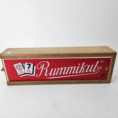 Vintage 1970's Rummikub Game Faux Wood Resin Case w/Instructions Made in Israel - Image 1 of 3