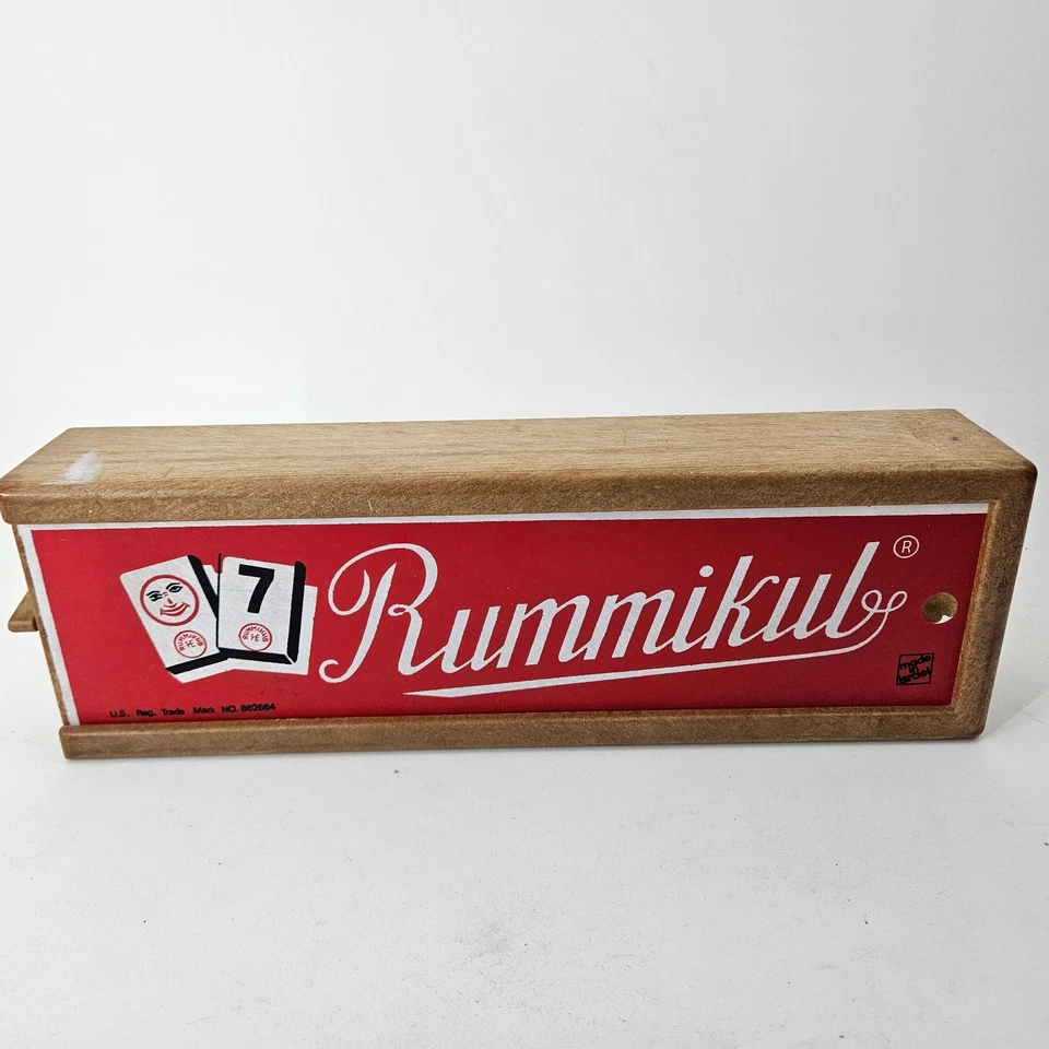 Vintage 1970's Rummikub Game Faux Wood Resin Case w/Instructions Made in Israel - Image 1 of 3