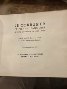 Le Corbusier Et Pierre Jeanneret Oeuvre komplett De 1929-1934 französische Aufl. 1947 - Bild 1 von 8