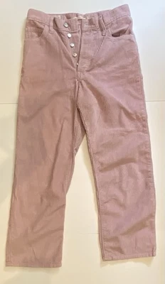 Calça de veludo feminina LEVI’S RIBCAGE STRAIGHT ANKLE tamanho 28 rosa 28 X 26L diz 27L - Imagem 1 de 4