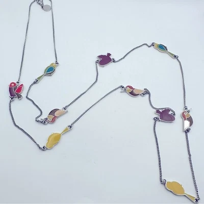 Marc by Marc Jacobs Tweeting Esmalte Pájaros Collar Largo Diseñador Informal Foto 1 de 4