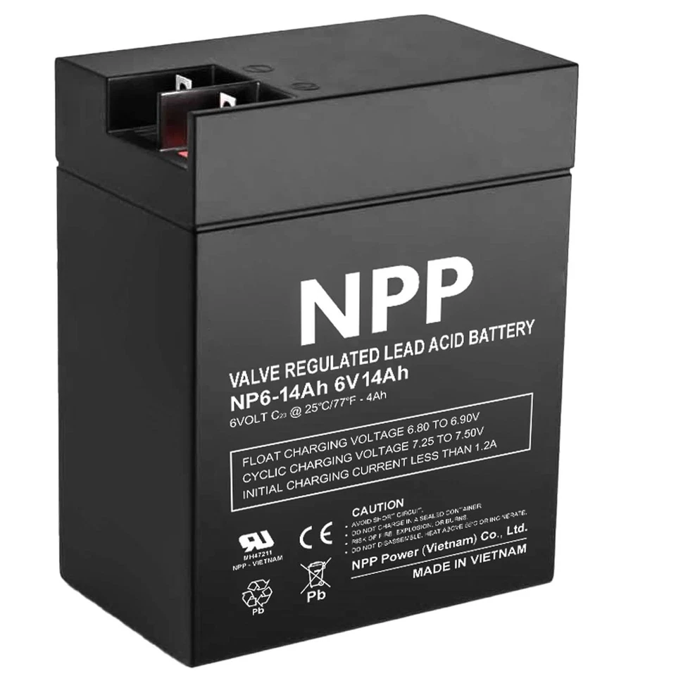 NPP NP6-14Ah 6V 14Ah bateria recarregável selada chumbo-ácido para Parmak 901 - Imagem 1 de 4