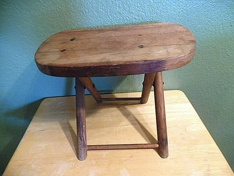 VINTAGE HAND CRAFTED SOLID WOOD CHILDS FOLDING TABLE/STOOL MADE IN YUGOSLAVIA Cover
