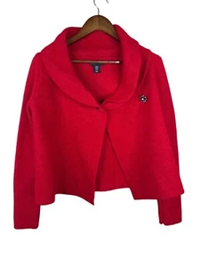 Adrienne Vittadini Red Cardigan Sweater XS Wool BlendCozy Chic Button - Picture 1 of 7