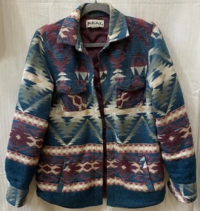Chaqueta Camisa Ariat Real Shacket Talla Pequeña Jacquard Ardiente Azteca Occidental - Imagen 1 de 5