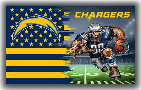 Los Angeles Chargers Football Team Mascot Flag 90x150cm 3x5ft Fan Best Banner Cover