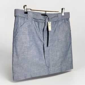 Talbots Light Denim Skirt With Tie Waist and Pockets, Size 14 Petite NWT - Picture 1 of 14