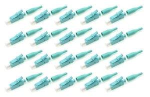 20 Connettori LC per fibra multimodale OM3 OM4, color Aqua, passacavo da 0.9mm - Zdjęcie 1 z 2
