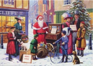 Santa Victorian Edwardian Nostalgic Traditional Christmas Xmas Card - Picture 1 of 1