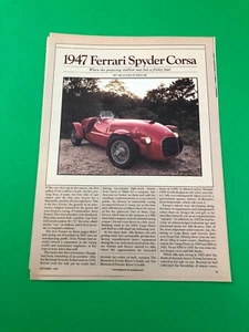 1947 1984 FERRARI SPYDER CORSA ORIGINAL VINTAGE PRINT AD ROAD TEST 6 PAGE - Picture 1 of 6