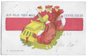 Postal 1905 Ilustración de 5 damas conduciendo un automóvil, automotriz temprana — E11 - Imagen 1 de 2