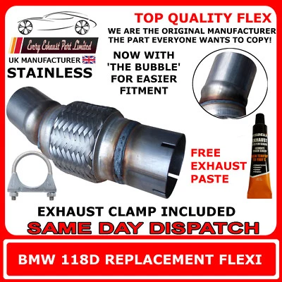 BMW 118D Exhaust Flexi Flex Easy Repair front pipe Stainless - Image 1 of 4