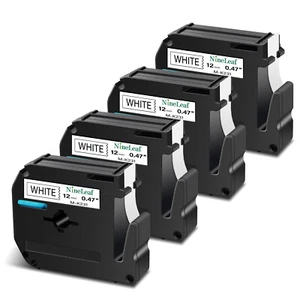 4PK M-K231 MK-231 Compatible Brother P-Touch 12mm White Label Tape PT65 PT80 85 - Picture 1 of 11
