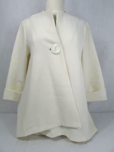 Lior Paris Vini Asymmetrical Jacket Women's Ivory 3/4 Sleeve One Button Size SM - Picture 1 of 13