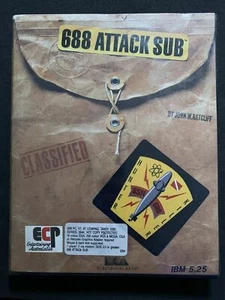 688 Attack Sub - PC (1989) 5.25" Floppy Disk With Box for DOS - Picture 1 of 5
