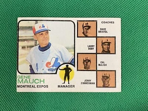 1973 Topps #377 Gene Mauch Bristol Doby McLish Zimmerman Montreal Expos - Picture 1 of 1