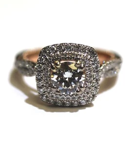 IGI 18k Verragio white gold 1.82ct round halo lab Grown diamond engagement ring - Picture 1 of 10