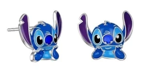 Classic Cartoon Character Stitch with Hands on Face Enamel Metal Stud Earrings - Picture 1 of 1