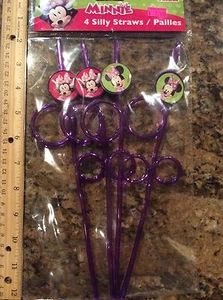 Minnie Mouse Party Supplies Favors-Silly Straws-4ct. - Picture 1 of 1