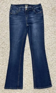 Justice Jeans Girls size 16 Mid Rise Bootcut Denim Stretch Jeans (28x30) - Picture 1 of 24