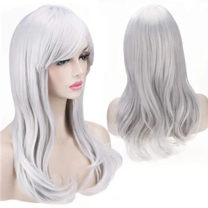 Grey Wig - 20" Long Wavy Hair for Costume Party - By TRIXES - Picture 1 of 8