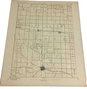 1889 Surveyed Tipton, Iowa Map Topographical Antique Not a Modern Copy - Picture 1 of 5