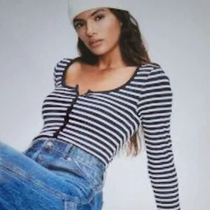 Gap Long Sleeve Navy Nautical Stripe Henley Bodysuit Size S Tall NEW - Picture 1 of 9