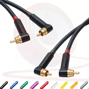 Star-Quad Cinch Stereo Paar. Winkel Dual Phono. Van Damme Kabel. Vergoldete RCAs - Bild 1 von 11