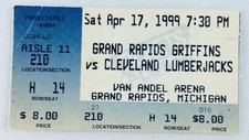 IHL 1999 04/17 Cleveland Lumberjacks at Grand Rapids Griffins Hockey Ticket