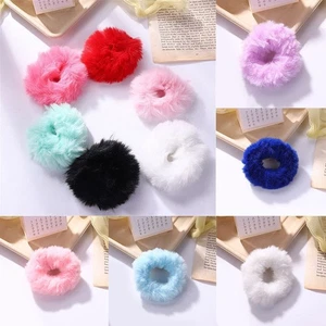 Elastic Fluffy Hair Holder Hair Band Scrunchy Scrunchies Scrunchie Bobbles Hair - Picture 1 of 26