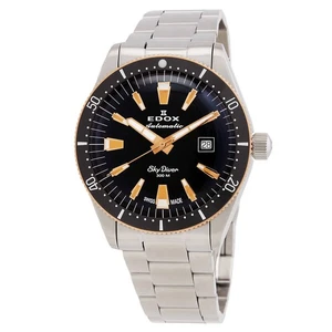 Reloj para hombre Edox Skydiver automático esfera negra 80126 357RNM NIRB - Imagen 1 de 4