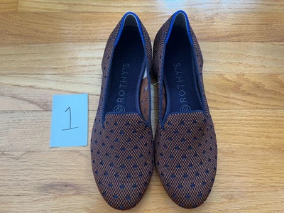 Rothy’s The Mocasín Sienna Dot Mujer Talla 7.5 Nuevo Naranja Marrón Azul Foto 1 de 4