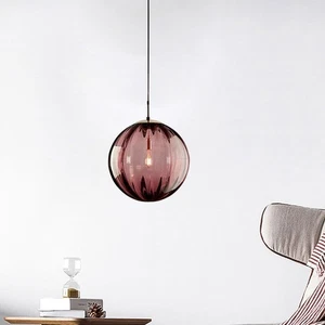 Lámpara colgante de vidrio púrpura para cocina para hogar iluminación colgante para dormitorio - Imagen 1 de 12
