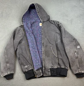 Chaqueta Activa Forrada Azteca Carhartt De Colección Para Hombre Extra Grande Negra JB6865 Lona - Imagen 1 de 11
