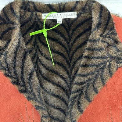 Chaleco Robert Kitchen Imitación Gamuza Piel Rojo Óxido Estampado Hierba Boho Western De Colección M LEER Foto 1 de 4