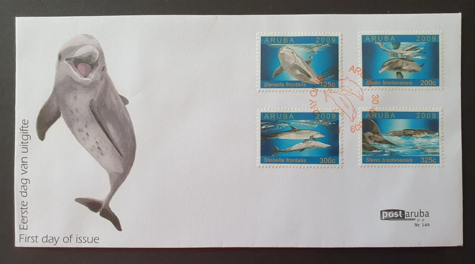 Aruba Holanda 2009 Sealife Dolphins FDC Nº 149 Foto 1 de 1